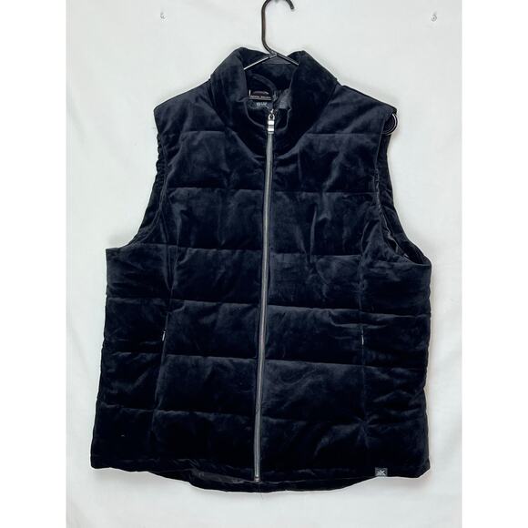 Zeroxposur Women’s 2XL Black Quilted Puffer Velour Full Zip Vest Q933005 Winter - Picture 1 of 6